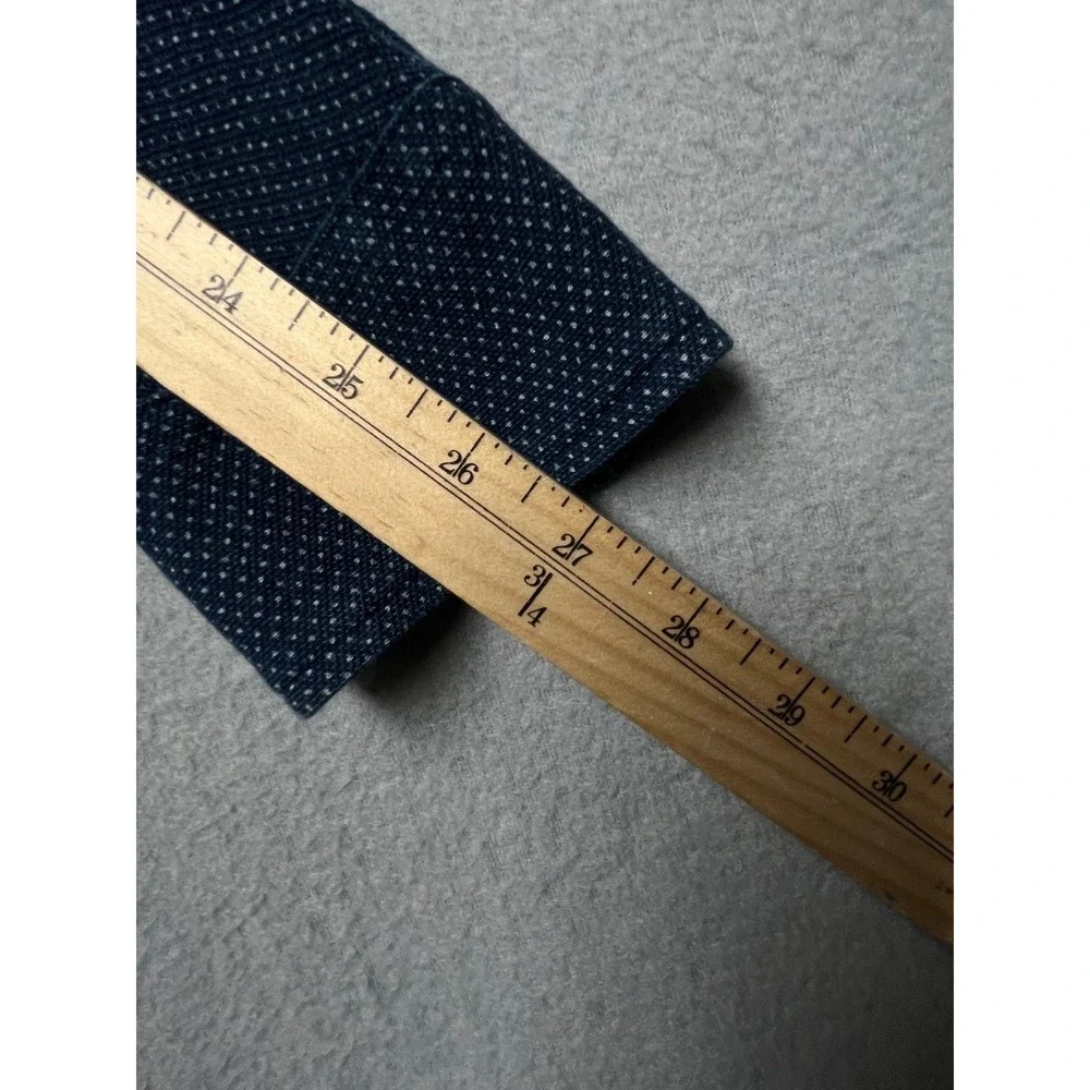 Rare Polo Ralph Lauren Mens XL Navy Blue Polka Dot Cotton Knit Button Down Shirt